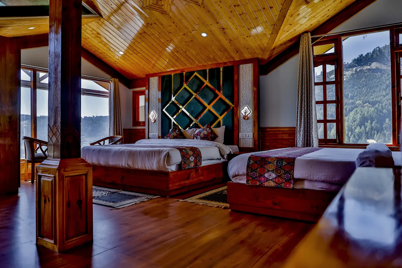 Orchard Suite with two beds and windows on two sides