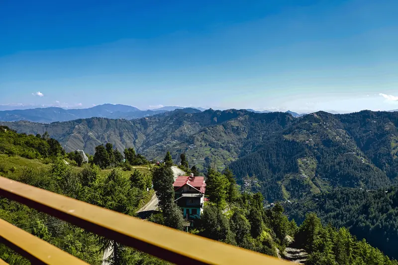 Ridgelines beyond Kufri, seen from a balcony